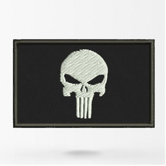 Punisher skull patch White