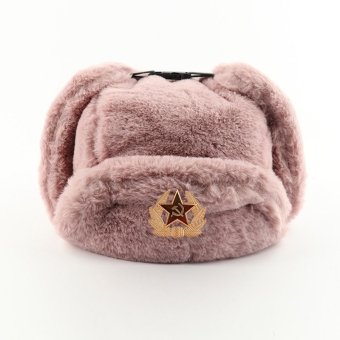 red army fur hat Pink