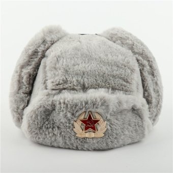 red army fur hat Grey