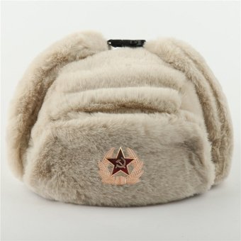 red army fur hat White