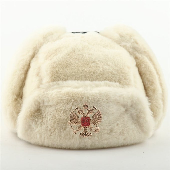 russian army fur hat White