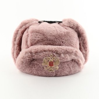 russian army fur hat Pink