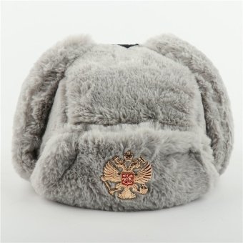 russian army fur hat Grey