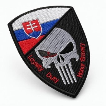 Slovakia skull flag patch