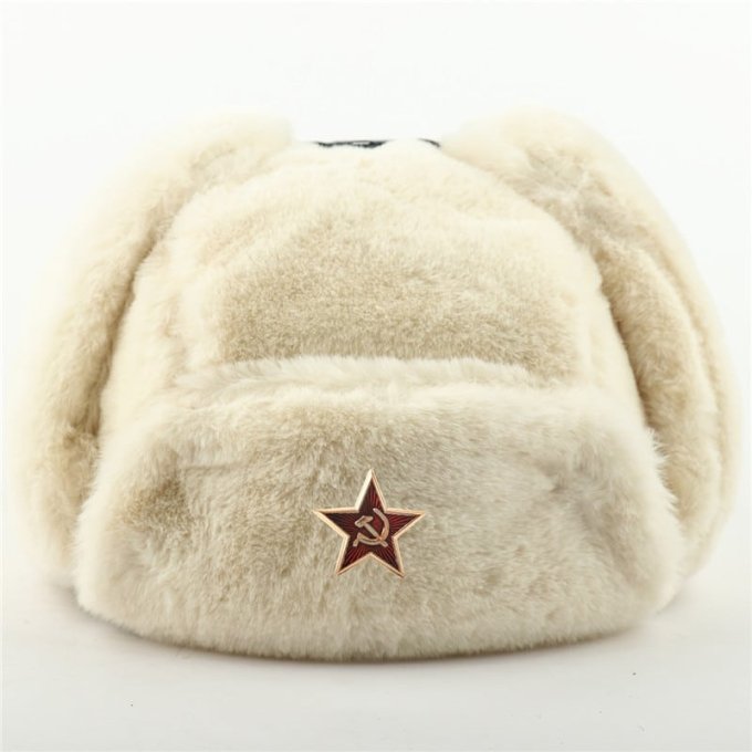 soviet fur hat White