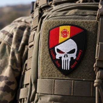 Spain skull flag patch