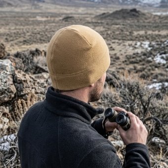 Tan fleece beanie