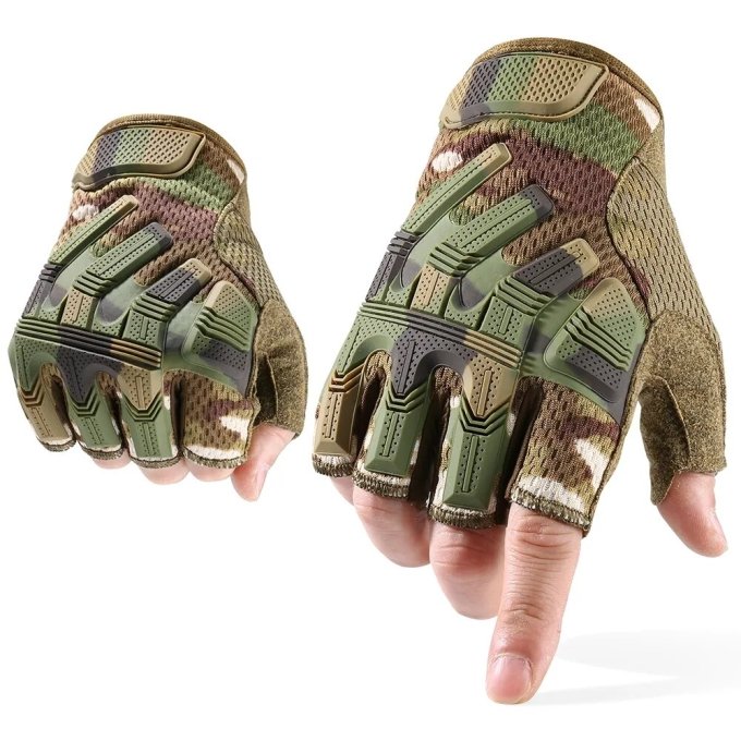 Tactical fingerless gloves Multicam