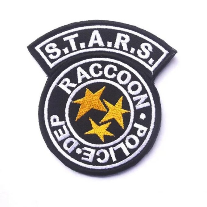raccoon city patch  Embroidered - White