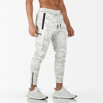 White camo sweatpants "Zip"