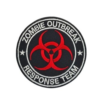 zombie outbreak response team patch  Black and white