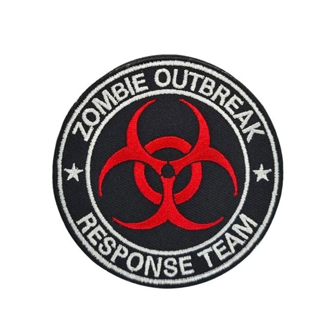 zombie outbreak response team patch  Black and white