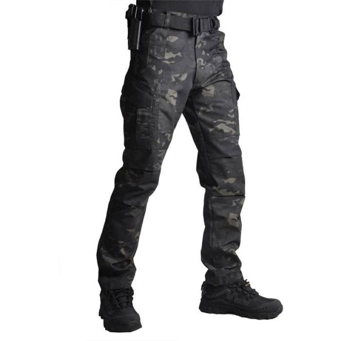 Slim tactical pants Multicam Black