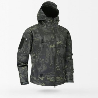 Black multicam softshell jacket