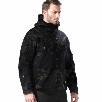 Black multicam softshell jacket