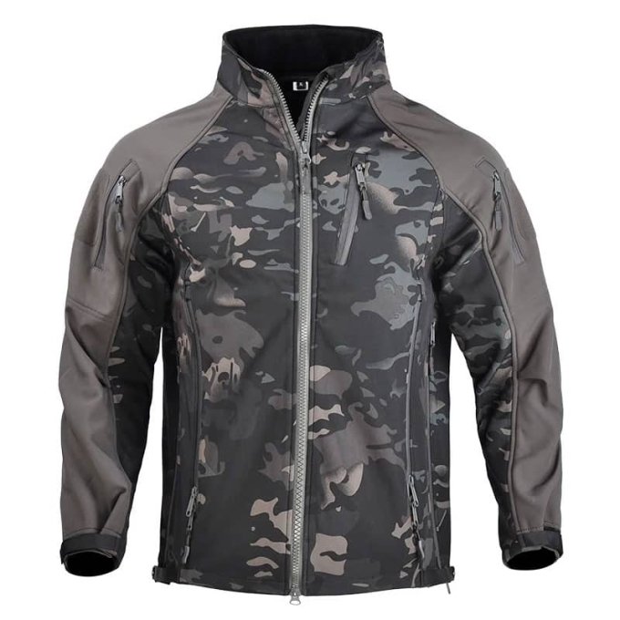 Two tone softshell jacket "Wild" Multicam Black
