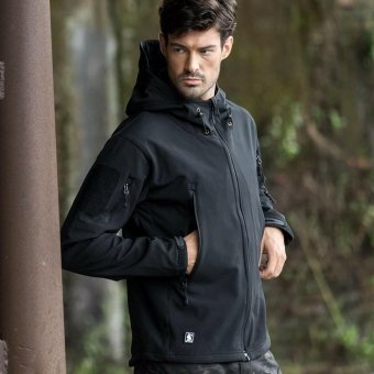 black tactical softshell jacket