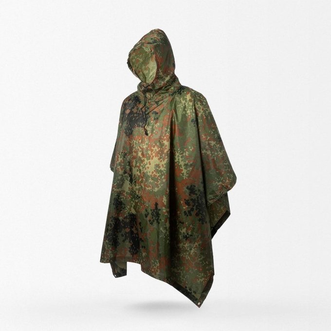 Flecktarn camo rain poncho