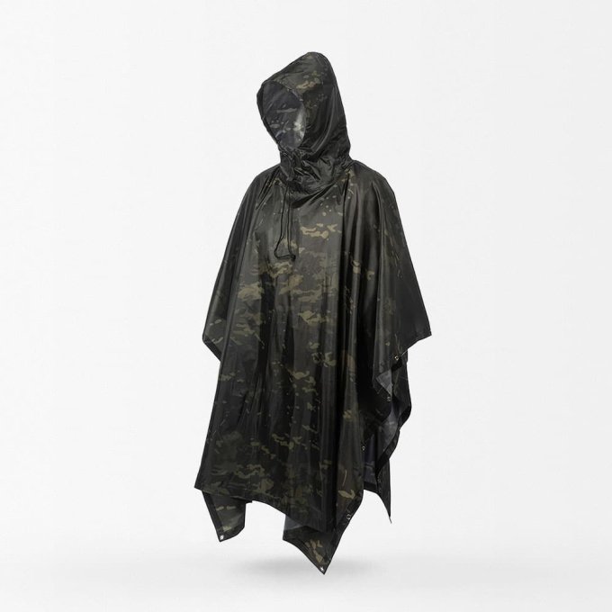 Multicam black tactical poncho