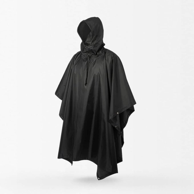 black military poncho