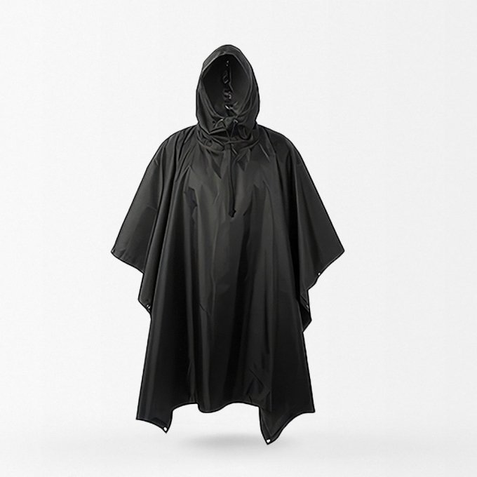 black military poncho
