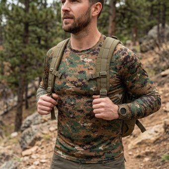 Digital camo military long sleeve