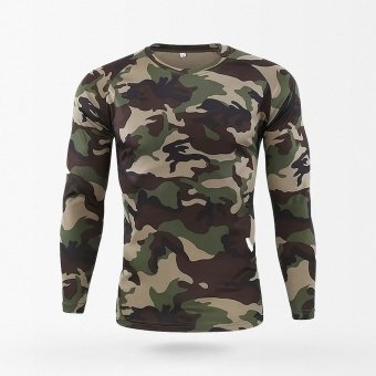 long sleeve army camo shirt - Woodland