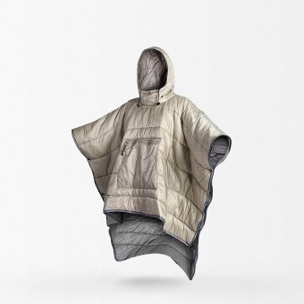 military warm poncho beige