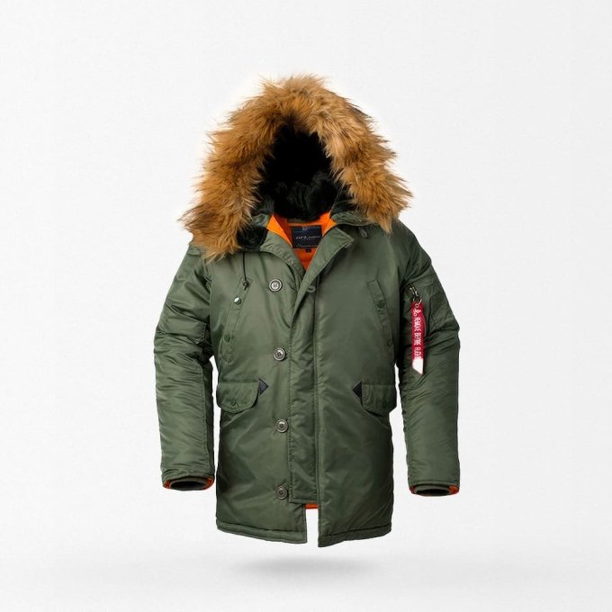 parka military jacket with fur hood