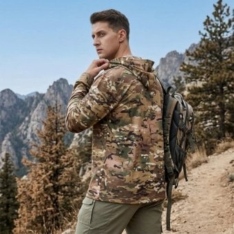 Tactical hooded long sleeve shirt