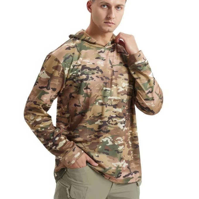tactical hooded long sleeve shirt Multicam