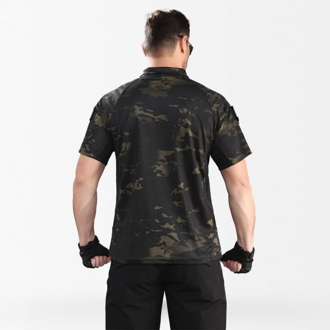 camo polo shirt with velcro