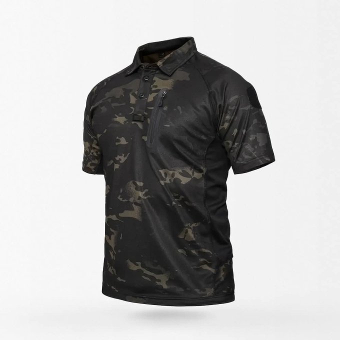 camo polo shirt with velcro Multicam Black