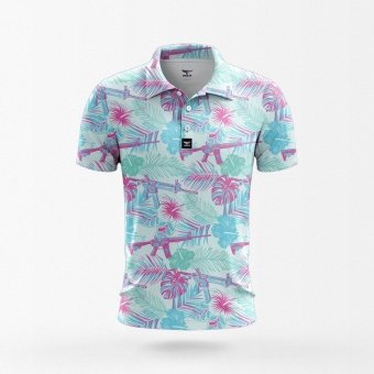 hawaiian shirt gun print