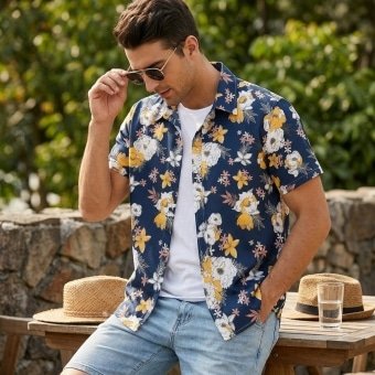 Hawaiian shirt summer flowers