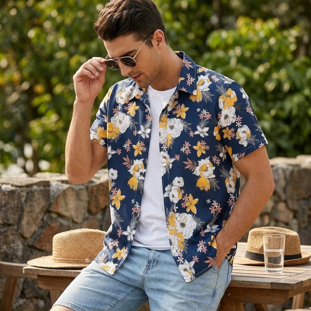 Hawaiian shirt summer flowers