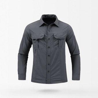 lightweight button up shirts with pockets Shadow Grey