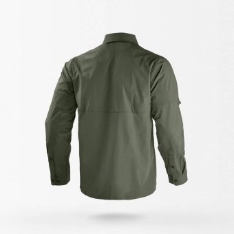long sleeve military style button down shirt