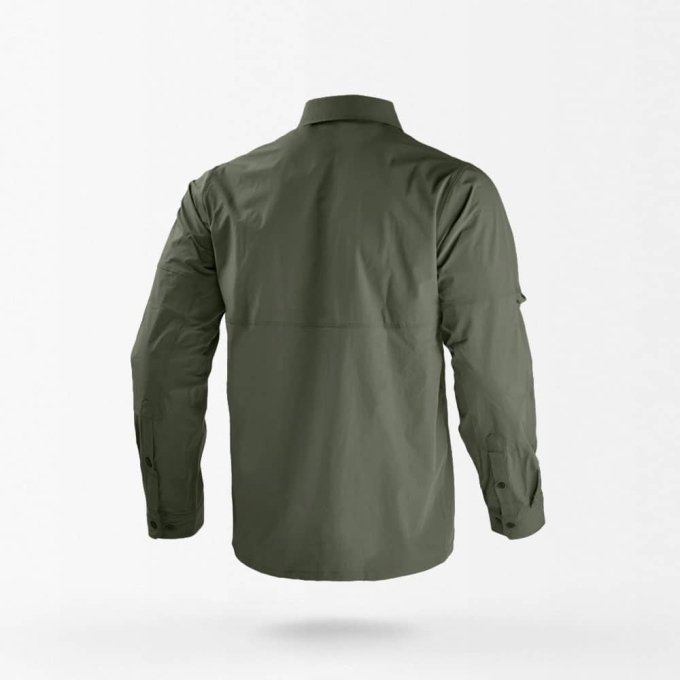 long sleeve military style button down shirt
