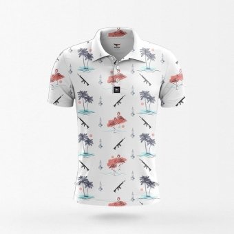 m4 hawaiian shirt with palms