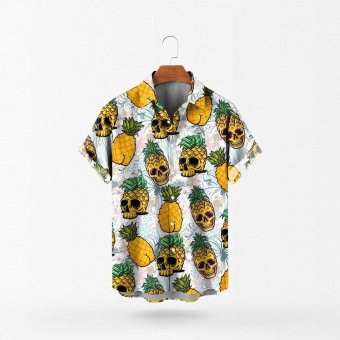 pineapple skull hawaiian shirt