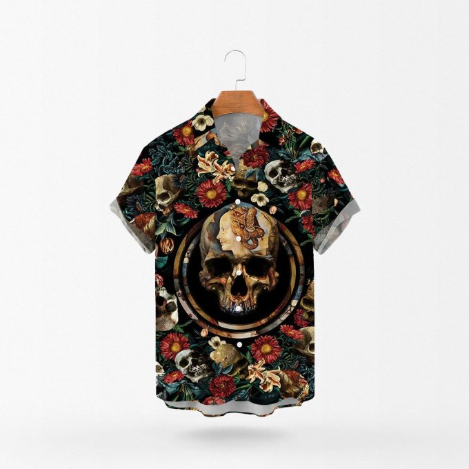 skull hawaiian shirt