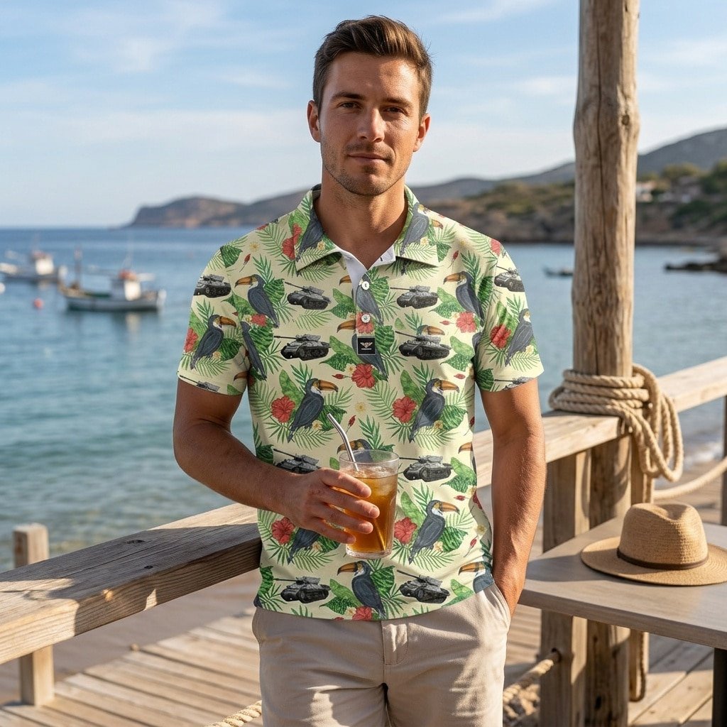 Tank print hawaiian shirt