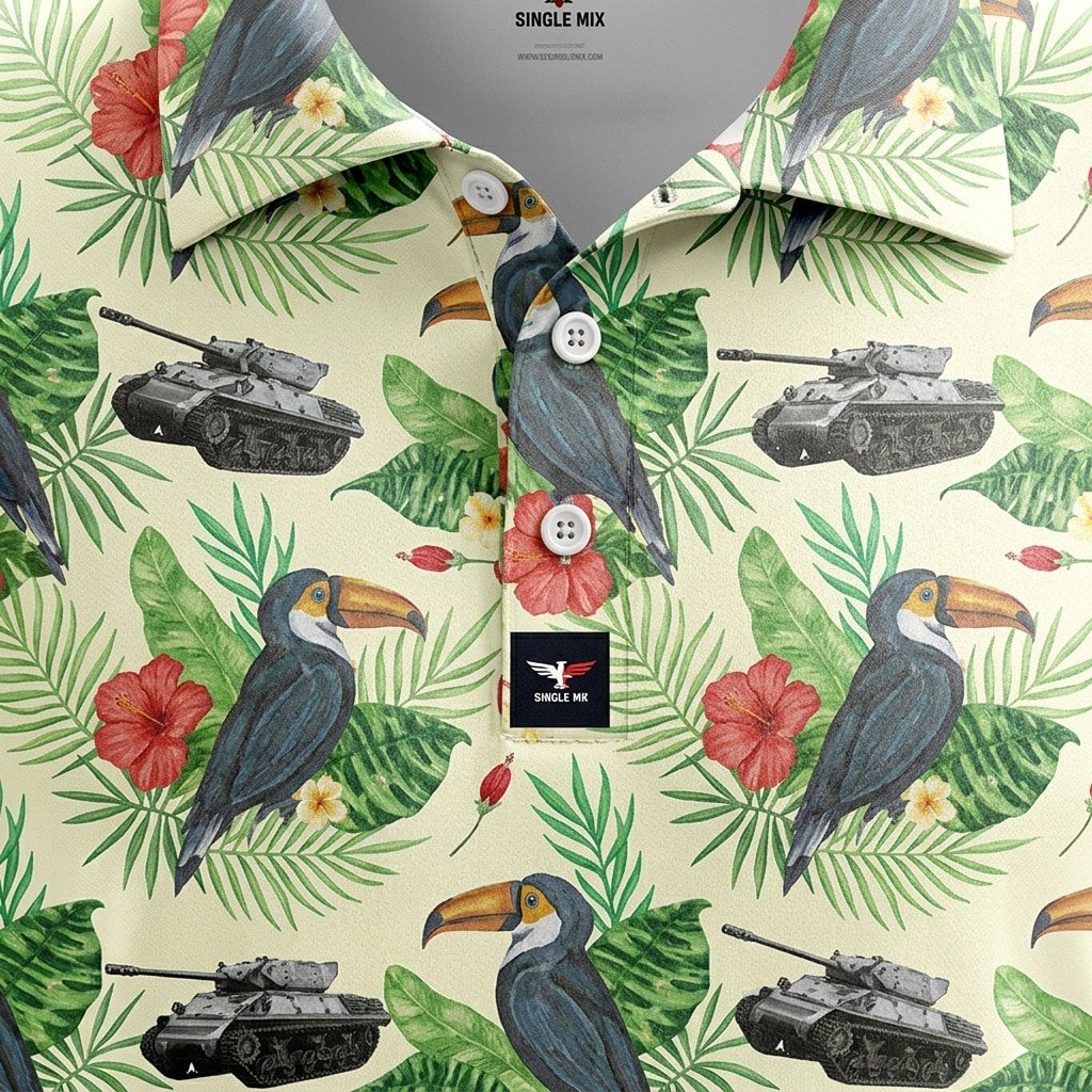 Tank print hawaiian shirt