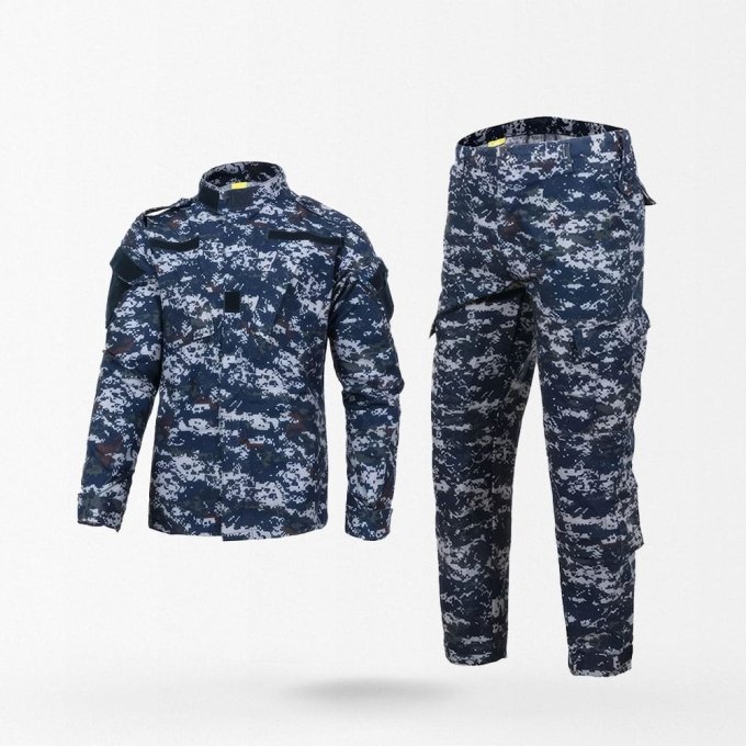 Blue Digital Military Combat Uniform