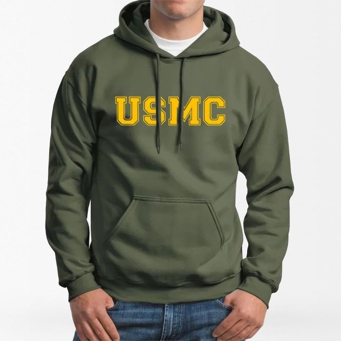 Hoodie USMC Army Marine Olive