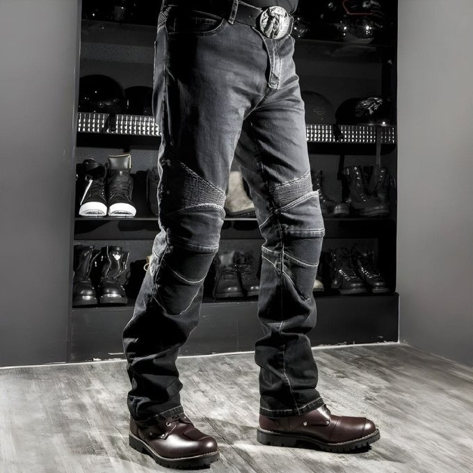 army biker jeans Black