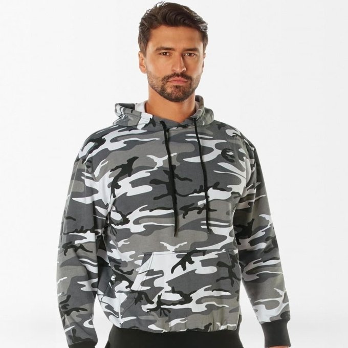 black and white camo hoodie - Image 2