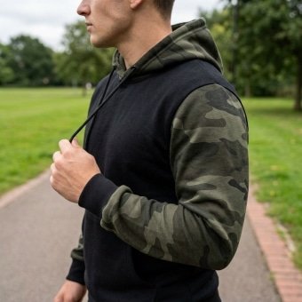Black camo hoodie