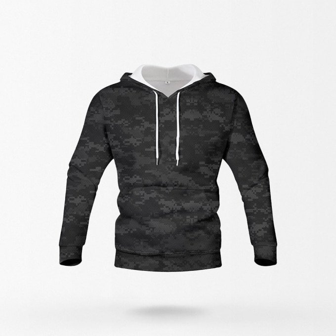 digital black camo hoodie